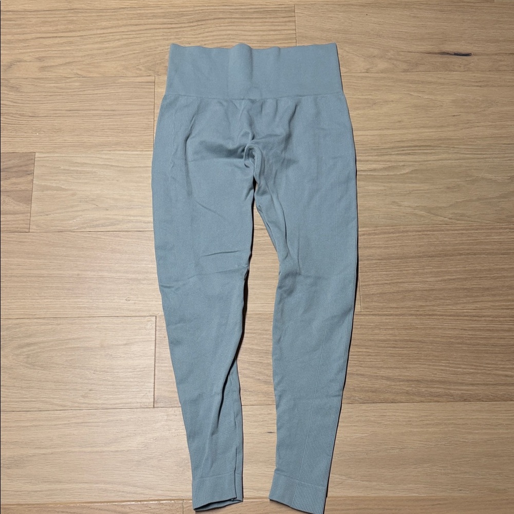 SET Active Ribbed Leggings in Light Blue